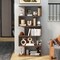 Costway 5-Tier Bookshelf Geometric S-Shaped Bookcase Room Divider Storage Display Shelf